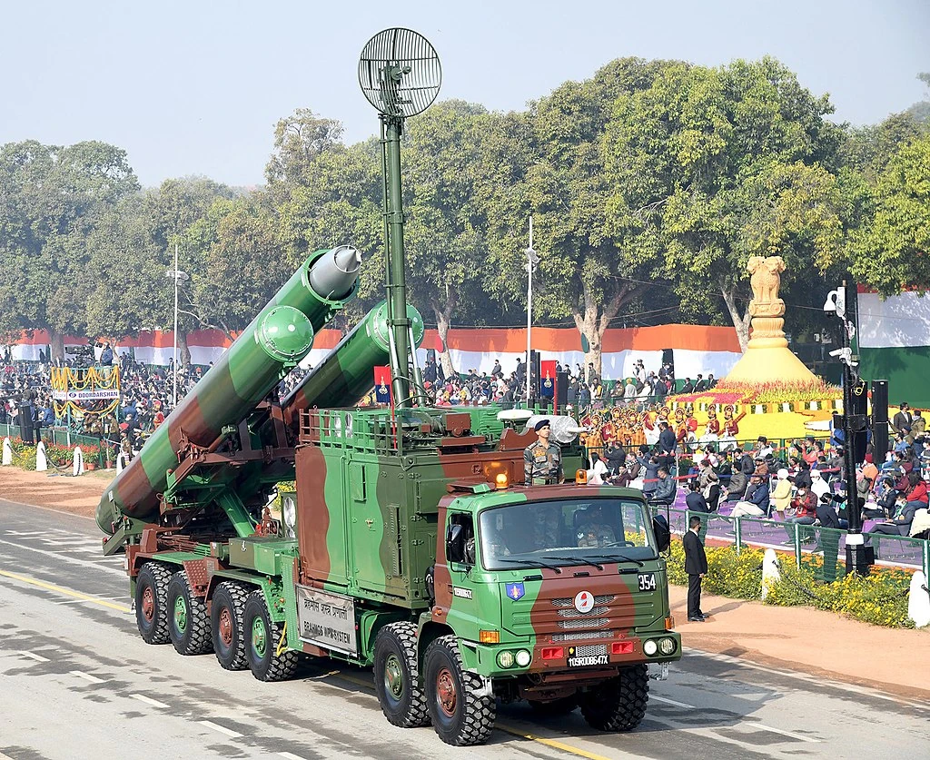 Mobile Autonomous Launcher of the Brahmos Missile system passes through the Rajpath, at the 72nd Republic Day Celebrations, in New Delhi on January 26, 2021.