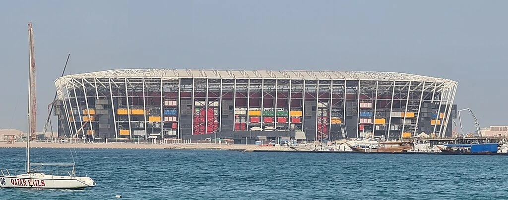 Ras Aboud Stadium in Qatar or 974 stadium which hosted matches of the FIFA 2022 World Cup