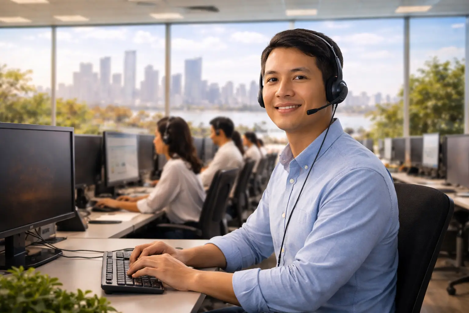 BPO Worker in Office